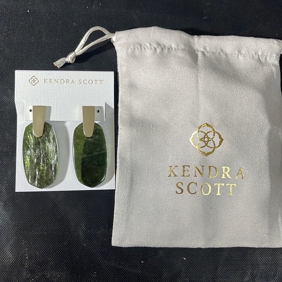 Kendra Scott Aragon Sage Mica&14K Gold Plated Drop Earrings NWT - Picture 9 of 12